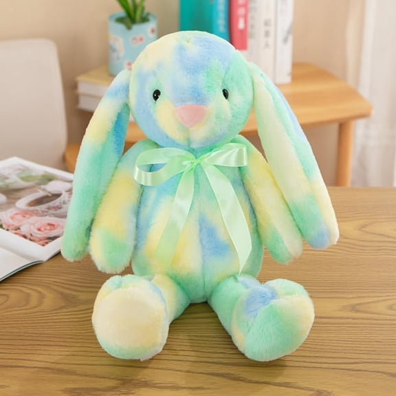 DJKDJL Easter Bunny Stuffed Animal, 12'' Cute Green Rabbit Plush Toy, Soft Bunny Plushies for Toddlers, Spring Themed Easter Basket Stuffers, First Easter Gift for Baby Girls Boys