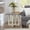 Gray, variant on Contemporary Faux Concrete & White End Table, Modern Compact Side Table with Intersecting Base, Durable Engineered Wood Accent Table for Living Room Sofa Side