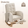 thumbnail image 3 of Modern Linen Upholstered Rocking Chair - Glider Chair with Side Pocket for Living Room Bedroom Nursery, 3 of 8