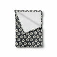 thumbnail image 2 of Floral Soft Flannel Fleece Throw Blanket, Cherry Flowers on Dark Blue Toned Background Blooming Spring Nature, Cozy Plush for Indoor and Outdoor Use, 60" x 80", Dark Blue Grey Ivory, by Ambesonne, 2 of 6