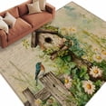 thumbnail image 2 of Spring Floral 6'x9' Area Rug for Living Room, Birds Cabin Watercolor Botanical Retro Art Non-Slip Floor Mat Rugs for Bedroom Dining Room, Indoor Large Carpet for Classroom, Nursery Rugs for Playroom, 2 of 9