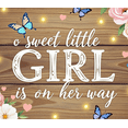 thumbnail image 4 of Wooden Background Sweet Little Girl Banner with Floral Butterflies and Hearts for Baby Shower Party Decorations Photography Props Newborn Welcome Party Backdrop, 4 of 7