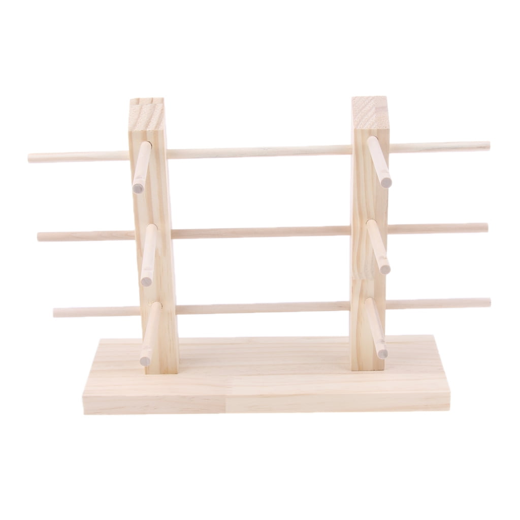 Wooden Eyeglass Display Stand Rack Glasses Storage Shelf Holder Double