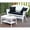 White with Black Cushion, variant on Jeco Wicker Patio Love Seat and Coffee Table Set in White without Cushion