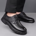 thumbnail image 4 of Men’s Black Leather Casual Lace-Up Shoes - Lightweight Comfortable Business & Walking Footwear, 4 of 5