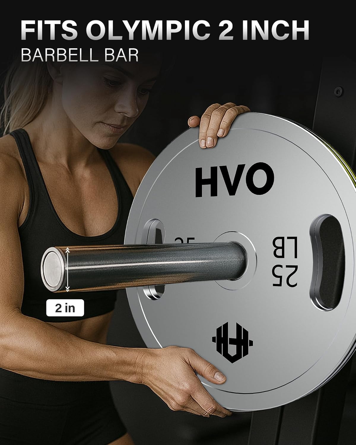 Olympic Weight Plates Grip Barbell: 2 Inch Standard Calibrated Weight Plate for Strength Training and Weightlifting in Home Gym Single Pair and Sets 25LBx2