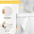 thumbnail image 3 of White Yellow Daisy No Hooks Shower Curtain with Snap-in Liner Eucalyptus Leaves Lavender Spring Wood Board Shower Curtains for Bathroom, Waterproof, Easy Install, Washable 54"x78", 3 of 9
