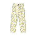 thumbnail image 4 of Goofa Yellow Lemon Leaves Printed Soft Pajama Pants for Men, Wide Leg Comfy Casual Lounge Yoga Pants-Medium, 4 of 9