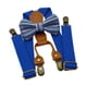 thumbnail image 1 of Tirantes y pajarita para niños, accesorios de vestir con forma de Y y 4 clips para esmoquin Azul, 1 of 9