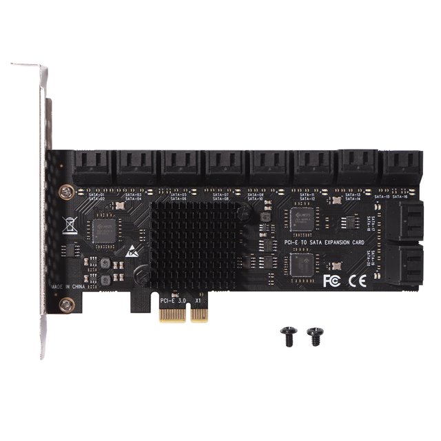 Tarjeta PCIe SATA Riser 20 Puerto Expansión 3.0 Adaptador Controlador 6GBPS para Escritorio