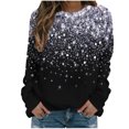 thumbnail image 1 of Bowake Sweat à Manches Longues à Sequins pour Femmes Col Rond Décontracté Hauts Pailletés pour Sortir Blouses de Fête, 1 of 4