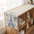 thumbnail image 6 of France Towers Table Runner, Retro Hand-Painted Seal Architectural Art Washable Cotton Linen Table Runners 36 Inches Long, Dresser Scarf Runner for Nightstand/End Tables/Round Tables 13''x36'', 6 of 9