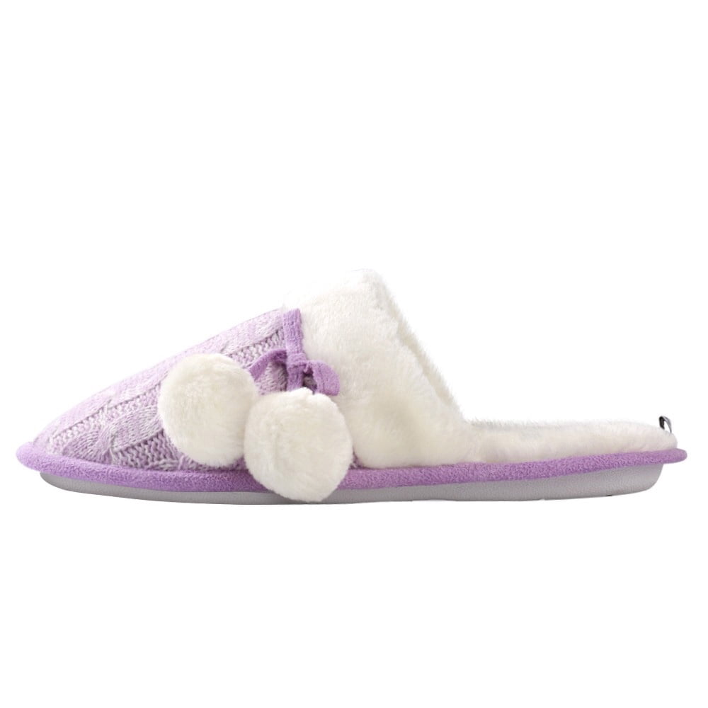 Aerusi Mady Pom Knit Women's Slip-on Indoor Home Slippers