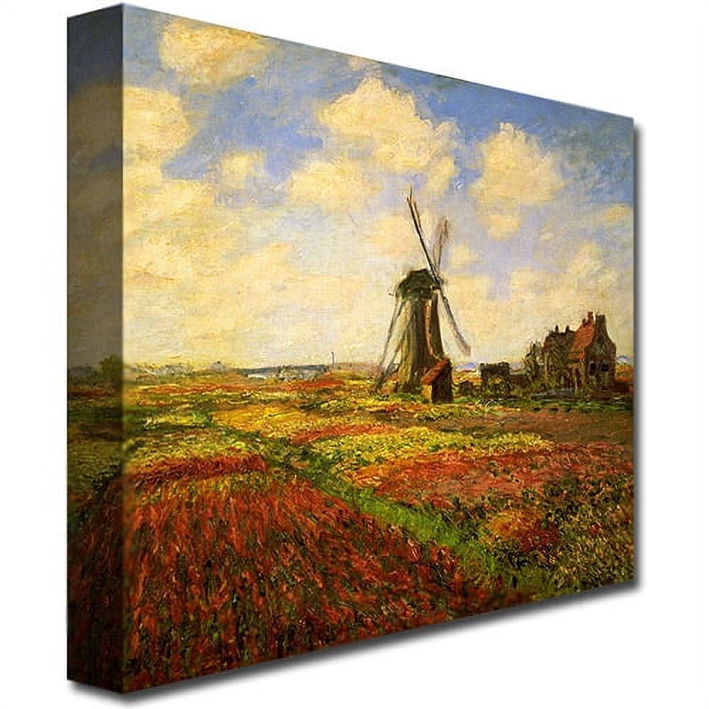Trademark Fine Art "Tulips in a Field" Canvas Art by Claude Monet