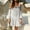 White, variant on Beach Cover Up for Women Cute Boho Dress Hem Ruffle Cold Shoulder 3/4 Sleeves Swim Cover Up Trendy Dress Bikini Cover Ups for Beach Swimwear
