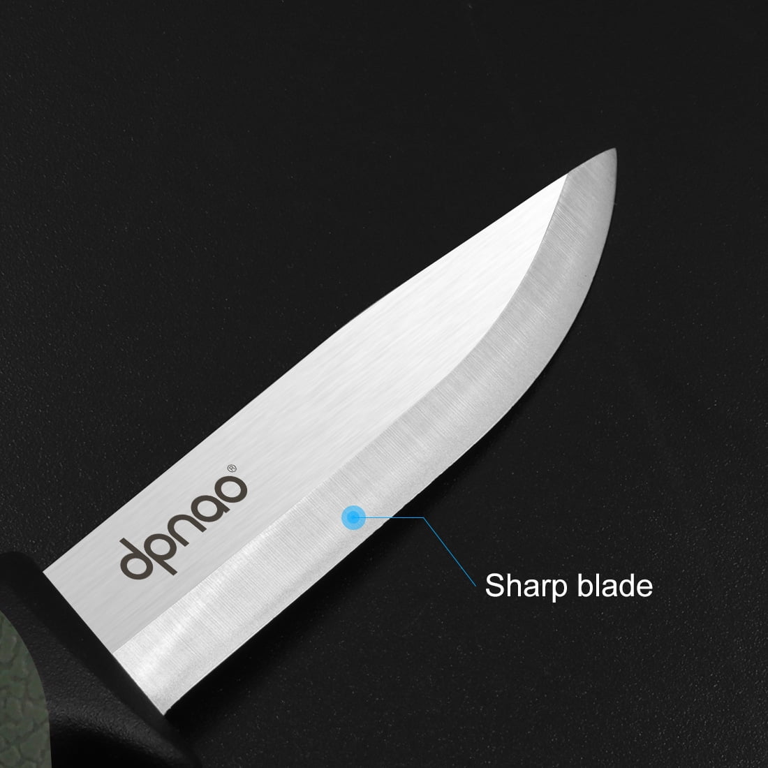 DPNAO Fixed Blade Knife with Sharp Stainless Steel Blade and Sheath for Outdoor Survival, Camping Hunting, Bushcraft and Tactical, 4 inch