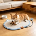 thumbnail image 4 of BZPIZ Summer Cat Dog Cooling Mat with Scratching Board Ice Silk Self Cool Pad for Small Medium Dogs & Cats, Pet Sleeping Pad for Indoor & Outdoor Floor, Car Seats, Washable & Non-Toxic Blue, 4 of 6