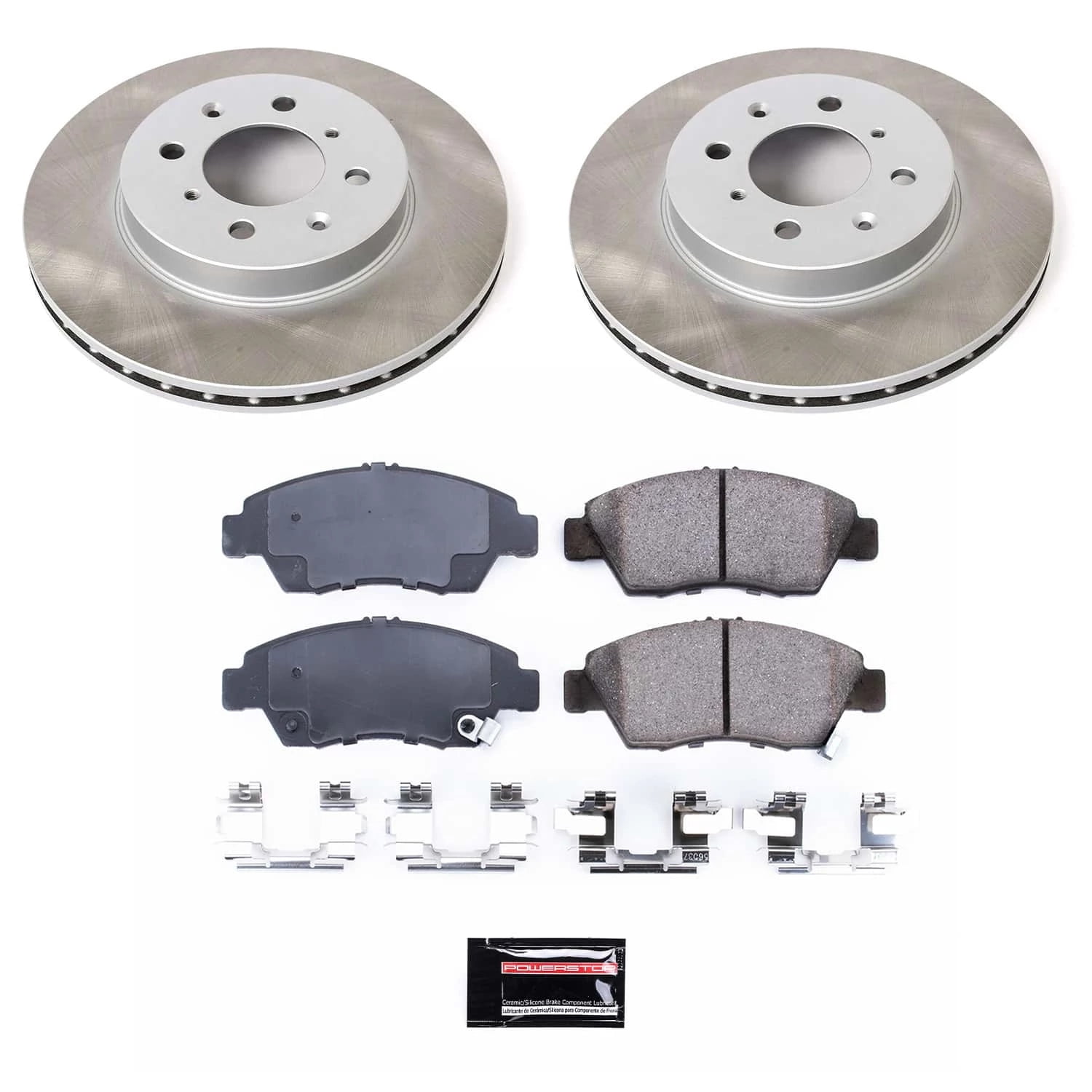 PowerStop Front Semi-Coated Rotor and Low-Dust Ceramic Brake Pad Kit SC694