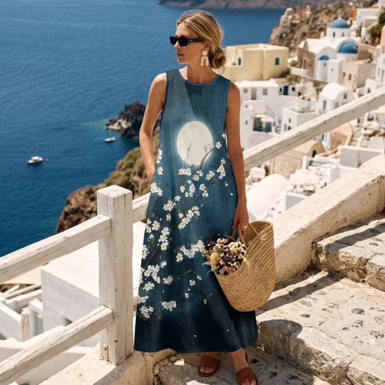 blue moon maxi dress Blue Moon Maxi Green Leaf Dress L