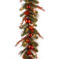 thumbnail image 1 of 9'x12" Collection Décorative Guirlande Mixte Rouge de Noël avec 50 LEDs à Piles Blanches Douces avec Minuterie, 1 of 5