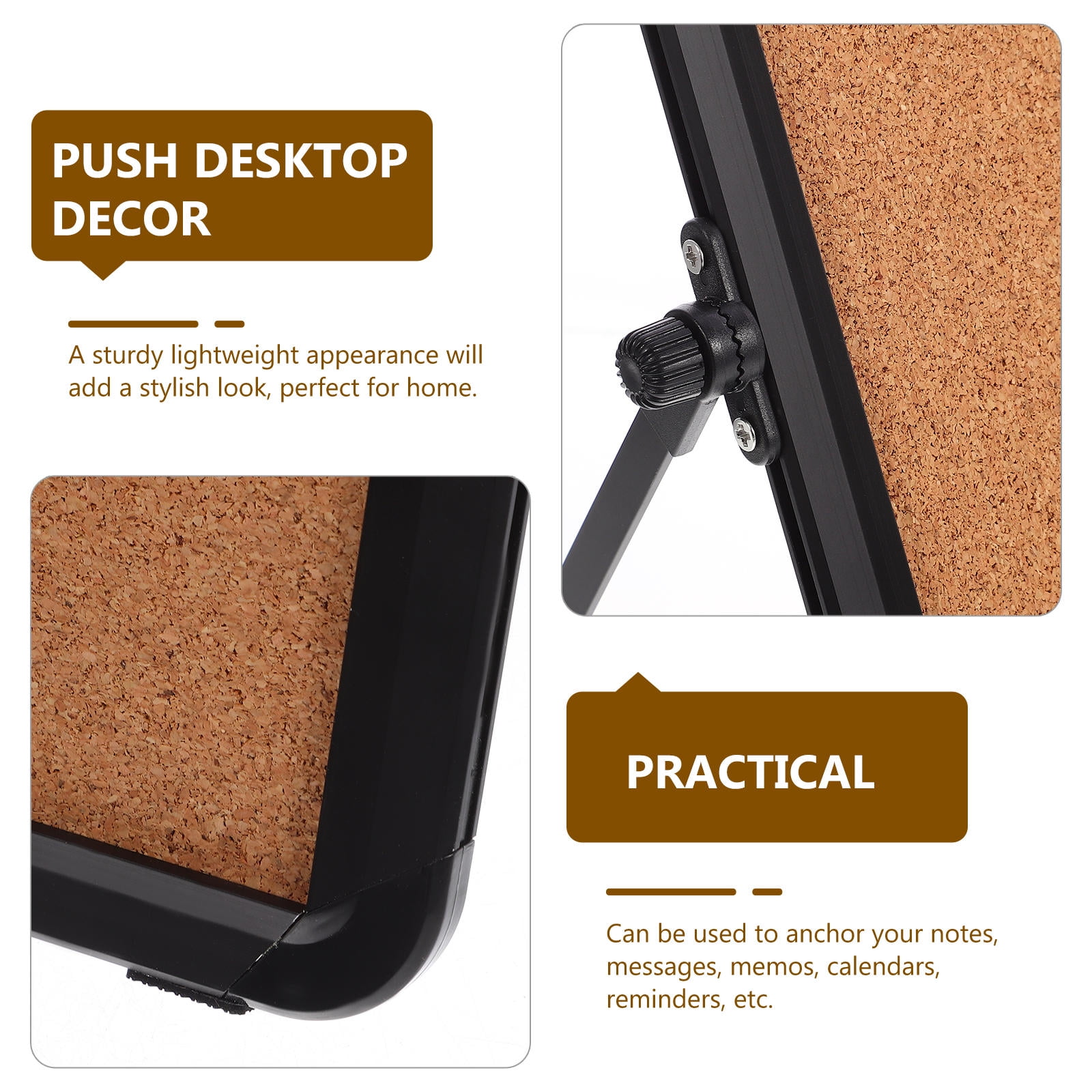 UPKOCH Small Cork Board for Desk Rectangular Softwood Modern Design 1Set