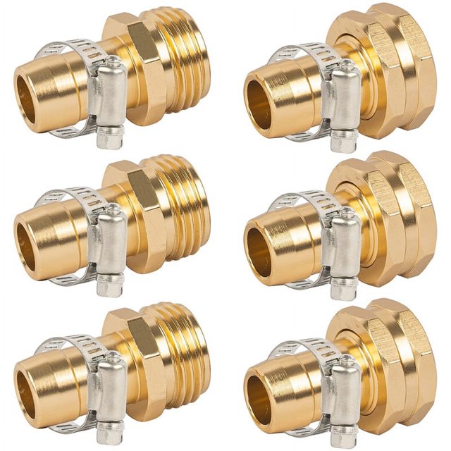 3 Juegos Conector ReparacióN Manguera de JardíN, Accesorios de Manguera de JardíN Hembra y Macho para Kit de ReparacióN de Manguera de JardíN de Metal de 3/4 Pulgada y 5/8 Pulgada