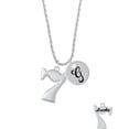 thumbnail image 2 of Delight Jewelry Silvertone Large Lucky 7 Silvertone Script Initial Disc - G - Charm Necklace, 20"+3", 2 of 4