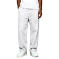 thumbnail image 5 of Thousandth Plus Size Pants for Men Casual Cotton Wide Leg Trousers Trendy Elastic Waist Lightweight Breathable Pants for Everyday, 5 of 8