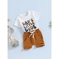 thumbnail image 3 of Coduop Infant Boys Summer Father's Day Outfit Set Short Sleeve T-Shirts and Shorts 2Pcs Suit, 3 of 9