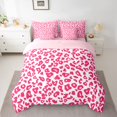 thumbnail image 2 of jejeloiu Jungle Cheetah Pattern 7-Piece Twin Bedding Sets,Pink White Bedding Comforter Set For Girls Kids Reversible, 2 of 8