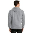 thumbnail image 2 of Port & Company PC90ZH Essential Fleece Full-Zip Hooded Sweatshirt, Athletic Heather, 3XL, 2 of 2