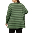 thumbnail image 3 of Agnes Orinda Plus Size Cardigan for Women Long Sleeve Casual Lightweight Knit Open Front Outfits 1X Green Black, 3 of 6