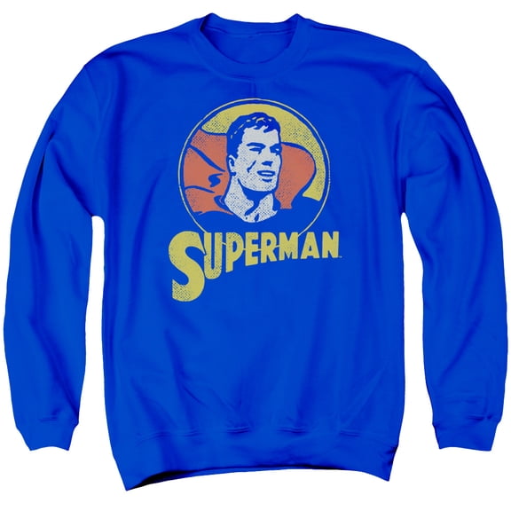 DC Comics Super Circle Adult Crewneck Sweatshirt Royal Blue