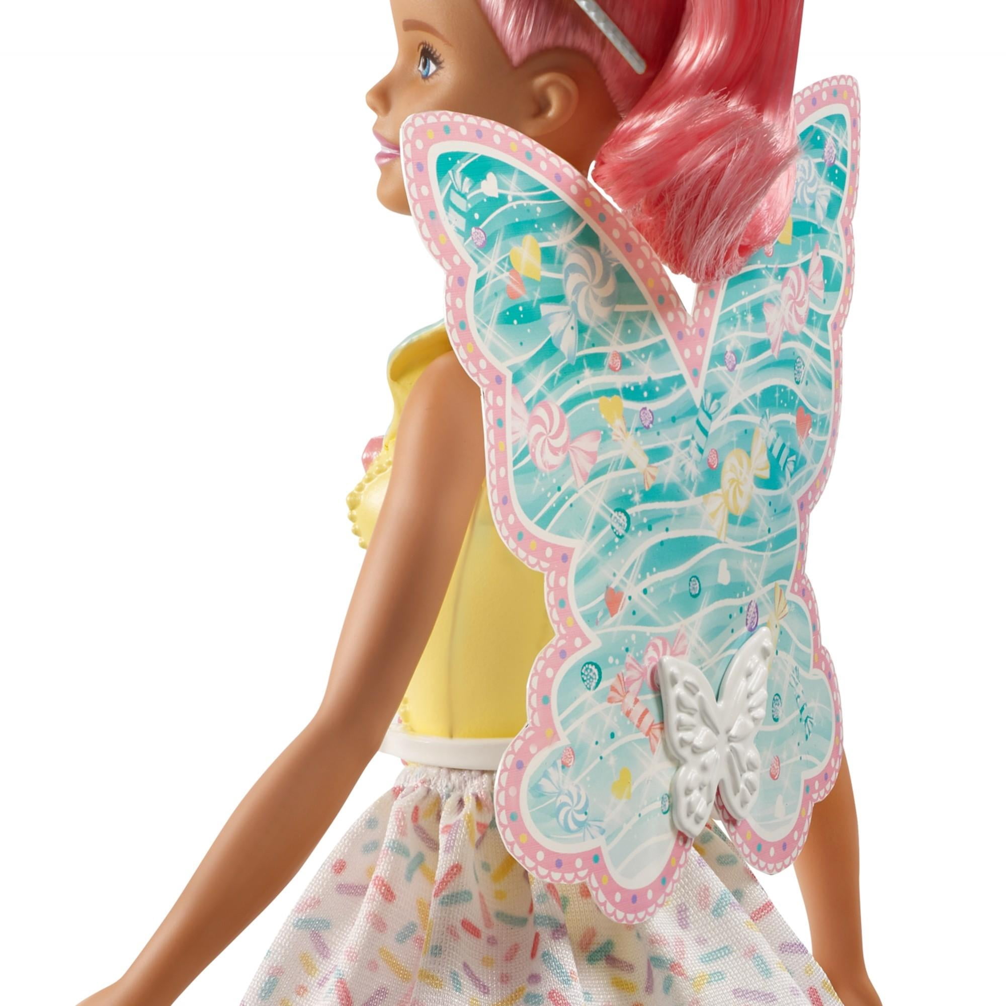 Barbie Dreamtopia Fairy Doll, Pink Hair & Candy-Decorated Wings