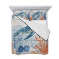 thumbnail image 7 of Quilts Full Size Bedding Set, Sea Turtle Coastal Lightweight Quilted Comforter, Blue Red Summer Beach Coral Nautical Wood Soft Bedspread Coverlet with Pillow Covers for All Season, 78" x 90", 7 of 7