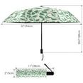 thumbnail image 3 of Vintage Green Leaves Compact Sun Umbrella Windproof Travel Umbrellas for Rain Strong Portable UV Protection, 3 of 8