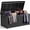 Black, variant on Outdoor Deck Storage Box Waterproof Large Patio Storage Chest 200 Gallon Resin Lockable Flip Top with Wood-Texture Black Grey 200 gal