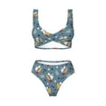 thumbnail image 4 of Rocae Surf Shark for Bikini Set for Women Two Piece Sexy High Swimsuits Split Crossover Bikini Large, 4 of 9