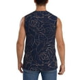 thumbnail image 4 of Bingfone Copper-Gold Gloss Outline Navy Dark Blue Pattern Men's Tank Tops Workout Sleeveless Tee Shirts Running Beach Tanks for Men-XX-Large, 4 of 8