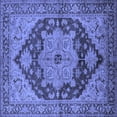 thumbnail image 1 of Ahgly Company Machine Washable Indoor Square Oriental Blue Industrial Area Rugs, 8' Square, 1 of 4