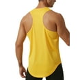 thumbnail image 3 of CVLIFE Débardeur d'Été pour Hommes Col Rond Sans Manches Évacuant L'Humidité Couleur Unie T-Shirt de Musculation Jaune L, 3 of 4