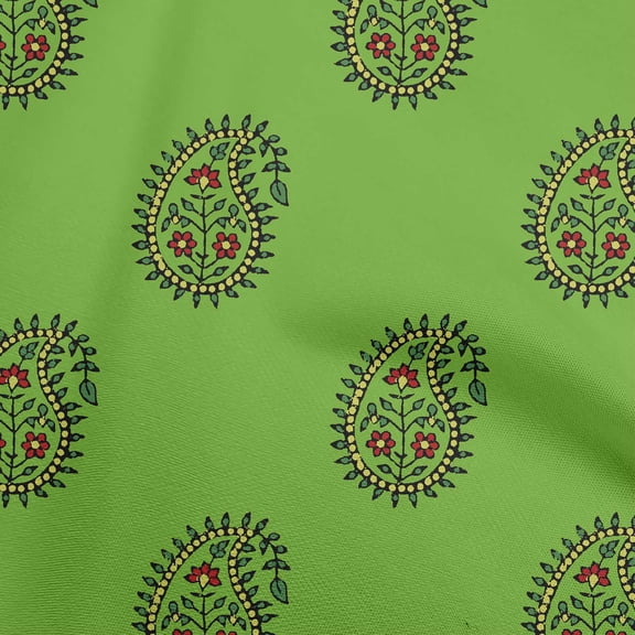 oneOone Viscose Chiffon Green Fabric Block Dress Material Fabric Print Fabric By The Yard 42 Inch Wide-DM