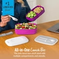 thumbnail image 2 of Bentgo Classic - All-in-One Stackable Bento Lunch Box Container - Modern Bento-Style Design Includes 2 Stackable Containers, Built-in Plastic Utensil Set, and Nylon Sealing Strap (Purple), 2 of 8