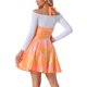 thumbnail image 3 of Faldas de tirantes metálicas INSPIRE CHIC para mujeres, falda A-line de cintura alta para fiestas, M naranja claro, 3 of 5