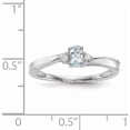 thumbnail image 3 of Sterling Silver Rhodium-Plated Aquamarine/Diamond Birthstone Ring (Size 7) Made In India qbr25mar-7, 3 of 5