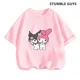 thumbnail image 3 of 2024 Nueva camiseta My Melody Anime Verano Múltiples camisetas de moda para niños Cuello redondo Casual Manga corta Estampado Camisón, 3 of 5