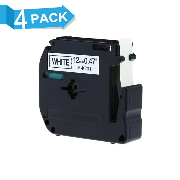 Label Kingdom MK231 Black on White Label Maker Tape, 0.47" x 26.2' 4