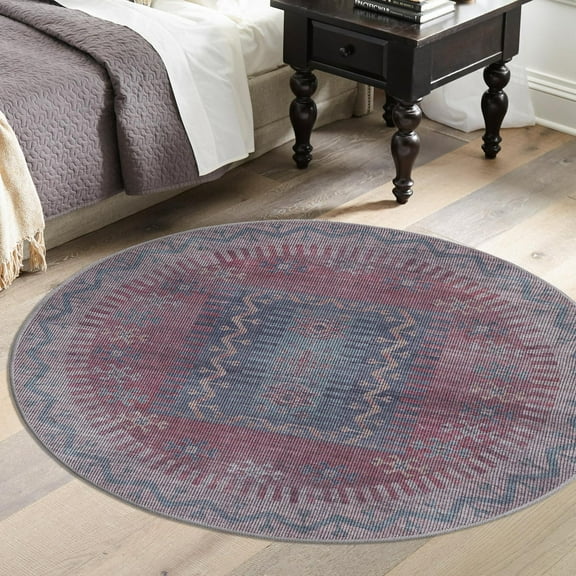Unique Loom Sisu Collection Area Rug - Hyderabad (3' 11" Round Multi/Beige)