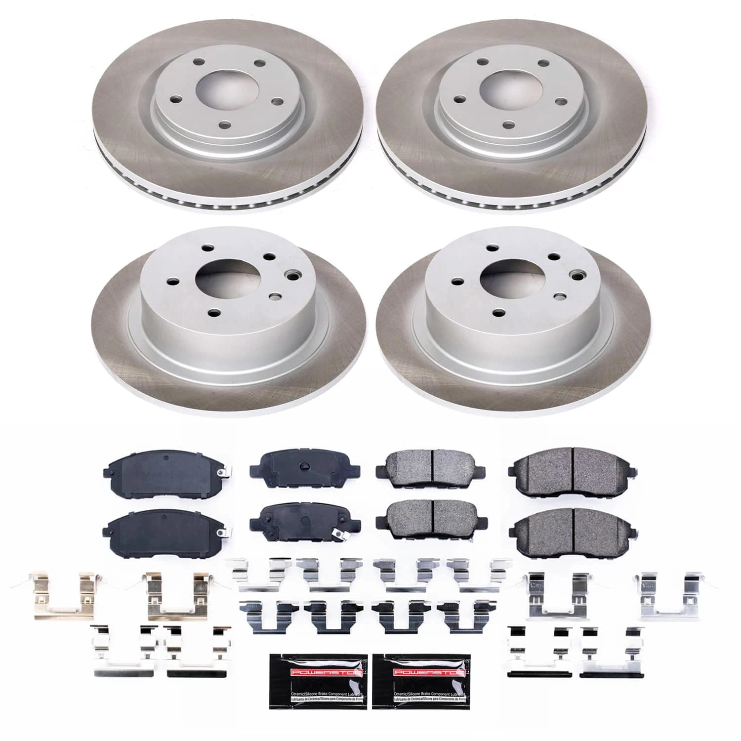 PowerStop Front Z23 Evolution Sport Carbon-Fiber Ceramic Brake Pad and Drilled & Slotted Rotor Kit Fits: KIA Select Models K8674