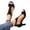 Black, variant on WIZUTIZ Block Heel Sandals for Women Womens Dress Sandals Comfortable Outdoor Stretch Zip-Up Sandals Pull-On Shoes Mid Heel (2"-3") Wide Solid Sandals for Ladies Vacation